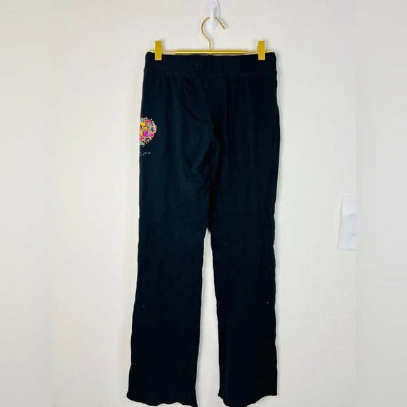 Rue21 Women’s Black Flare Lounge Pants LOVE Colorful Graphic Size Small - Picture 7 of 8